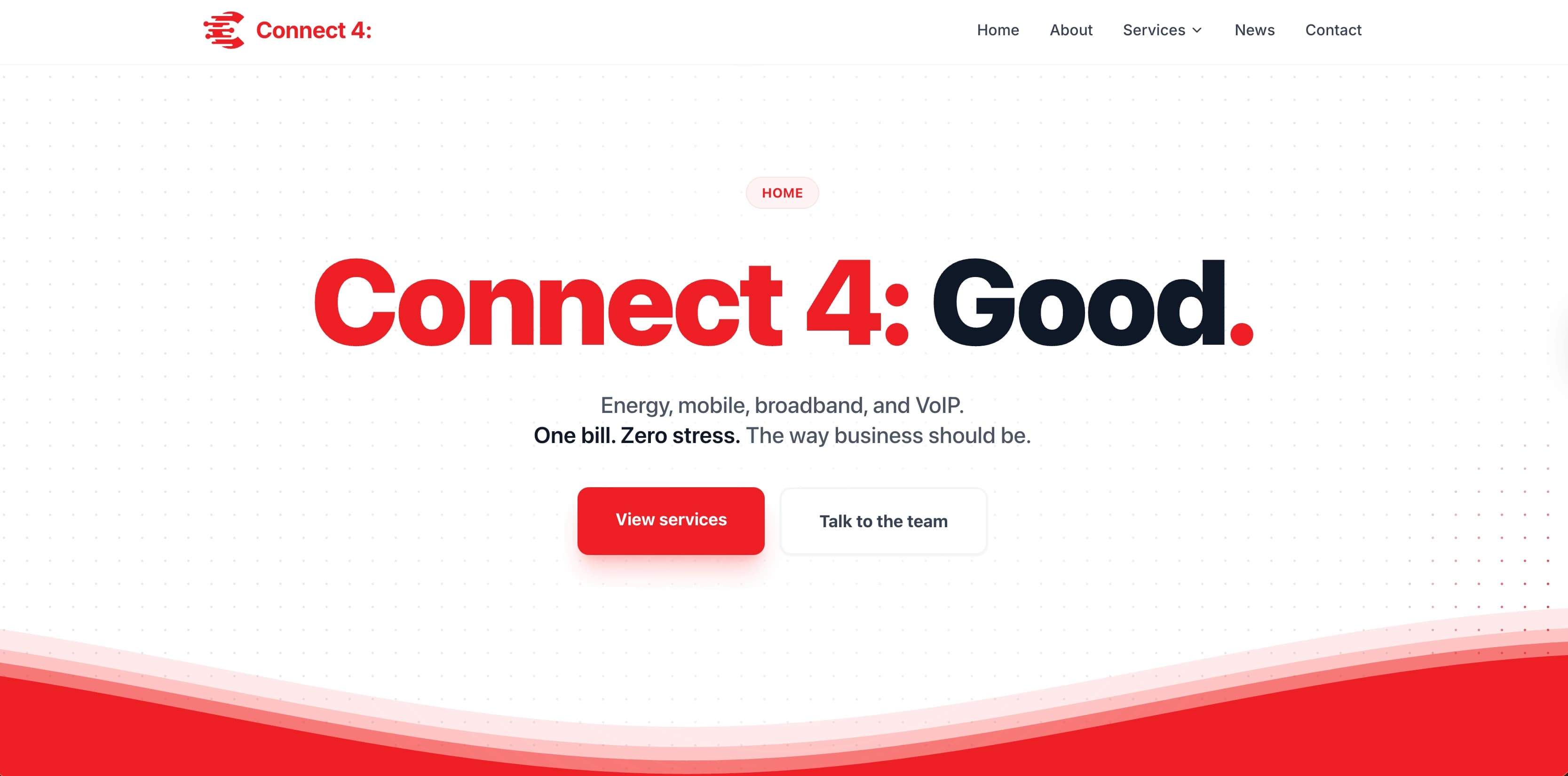Connect 4 - Telecoms Business Website Design in Hampshire