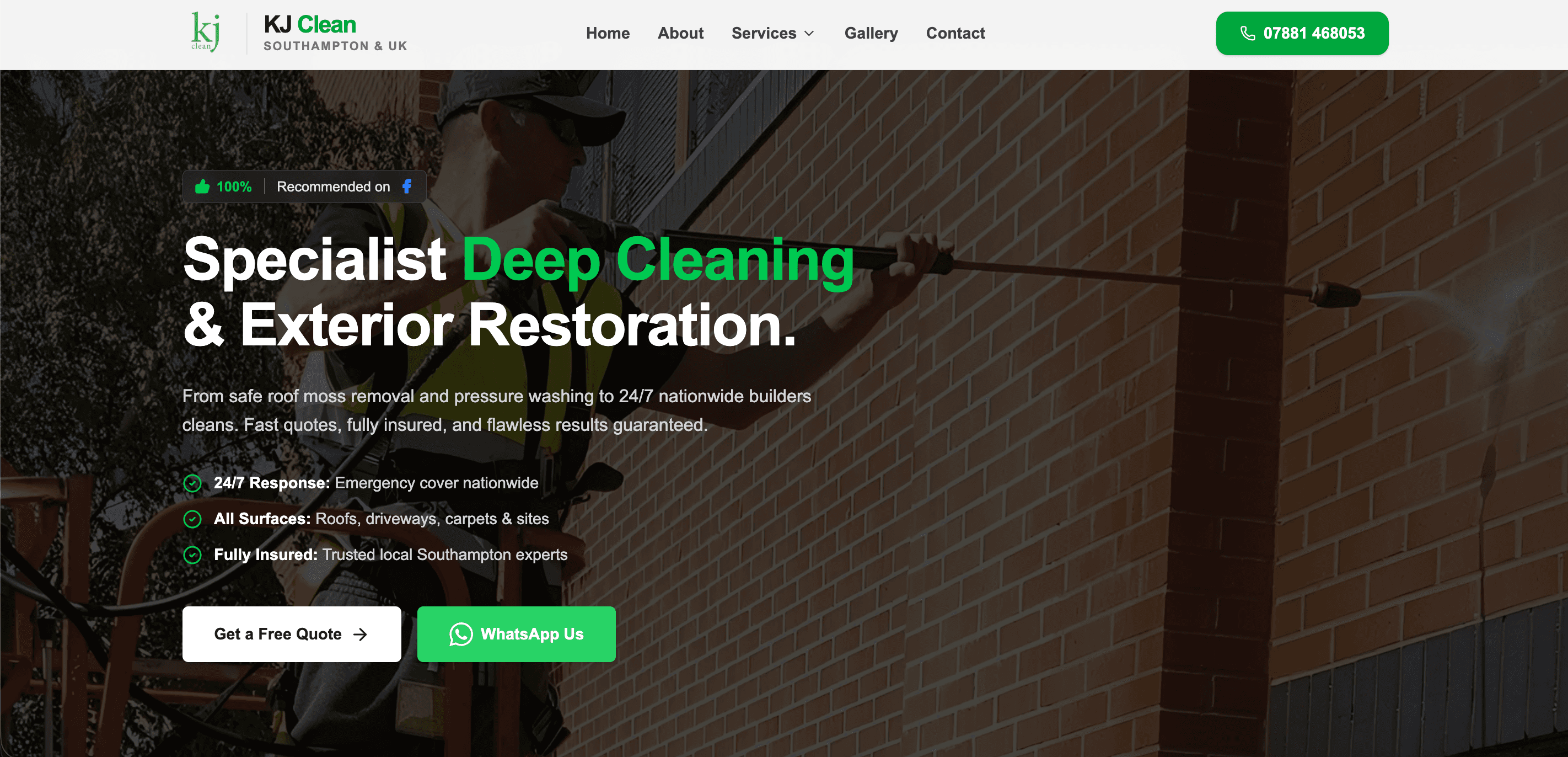 KJ Clean website by Fixels